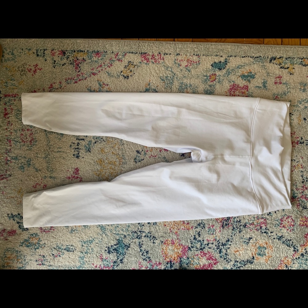 White Fabletics power hold leggings